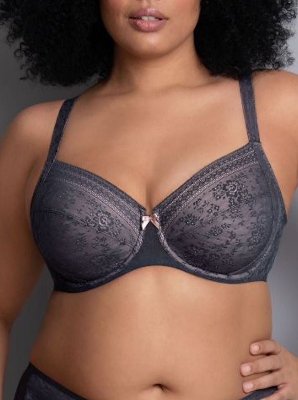 Lace Nursing Bralette in French Gray